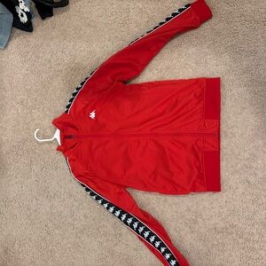 Kappa Red Track Jacket with Logo Stripes